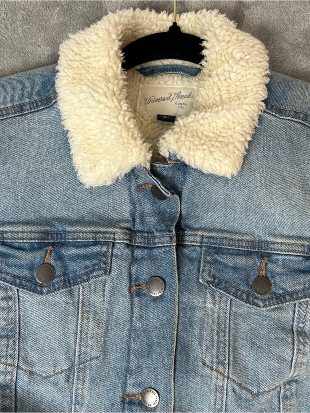 Universal Thread Women’s Jean Jacket Sherpa Lined Denim Jean Jacket Blue One Sz